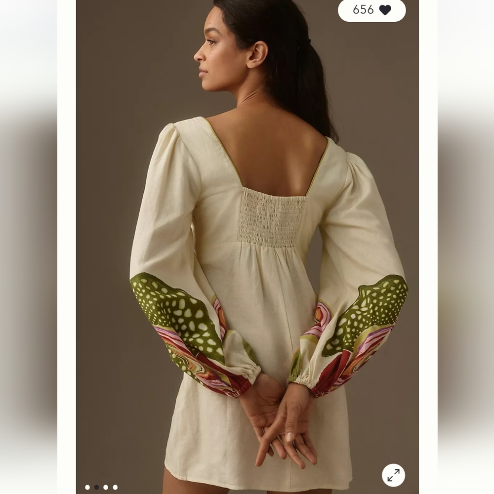 FARM Rio Cream Mini Dress with Pink, Red & Green Floral Print - Picture 3 of 6